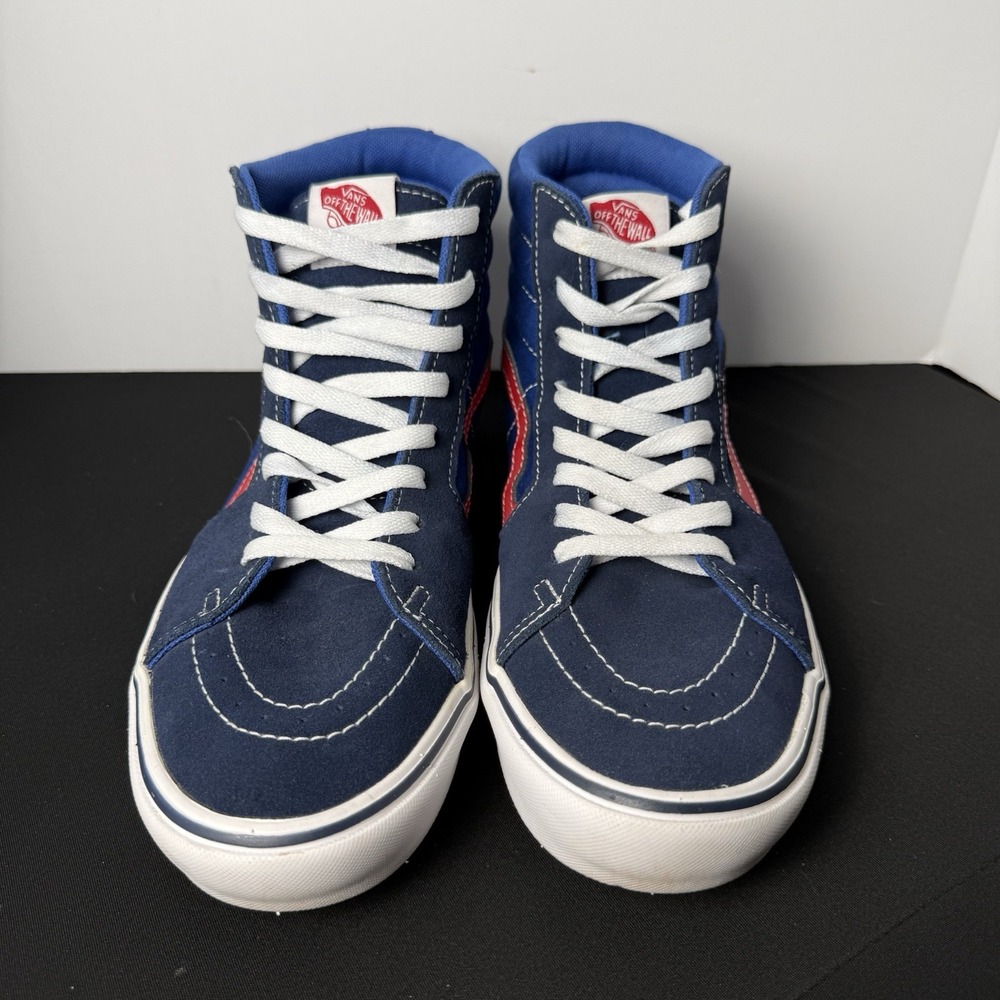 Vans Shoes Men's Size 10 Sk8-Hi Athletic Blue Red Skate Comfort Hi Top Sneaker - Picture 5 of 7